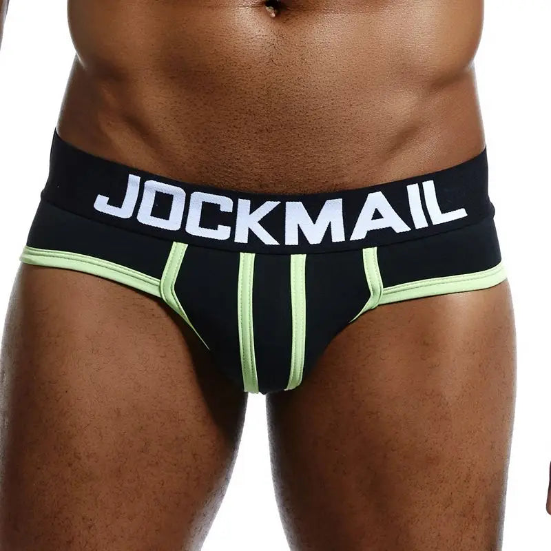 JOCKMAIL Contrast Trim Cotton Mens Briefs image 0