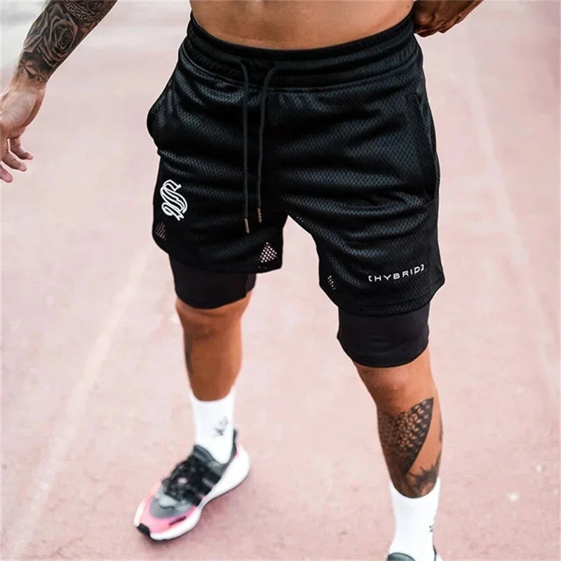 Dynamic Double-Layer Mesh Shorts image 0