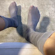 Thin Nylon Wet-Look Tube Socks image 1