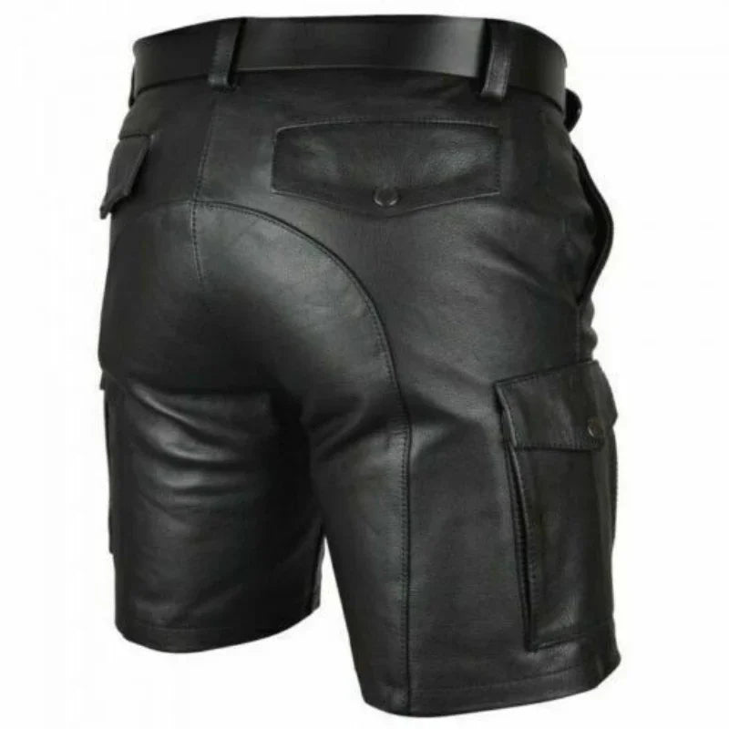 Edgy Faux Leather Club Shorts image 1