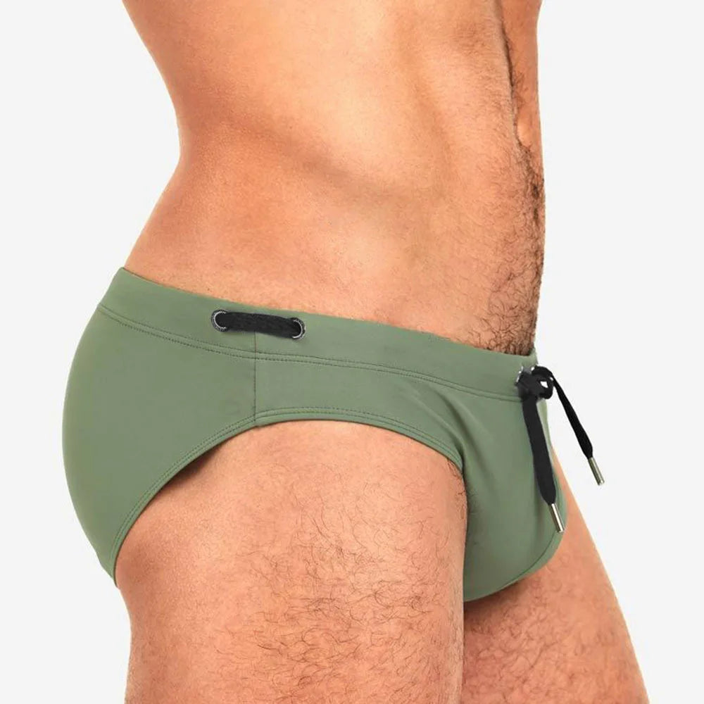 Low-Rise Solid Swim Briefs image 1