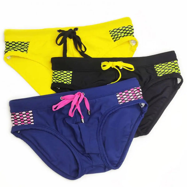 Men's Low-Rise Dot Print Swim Briefs