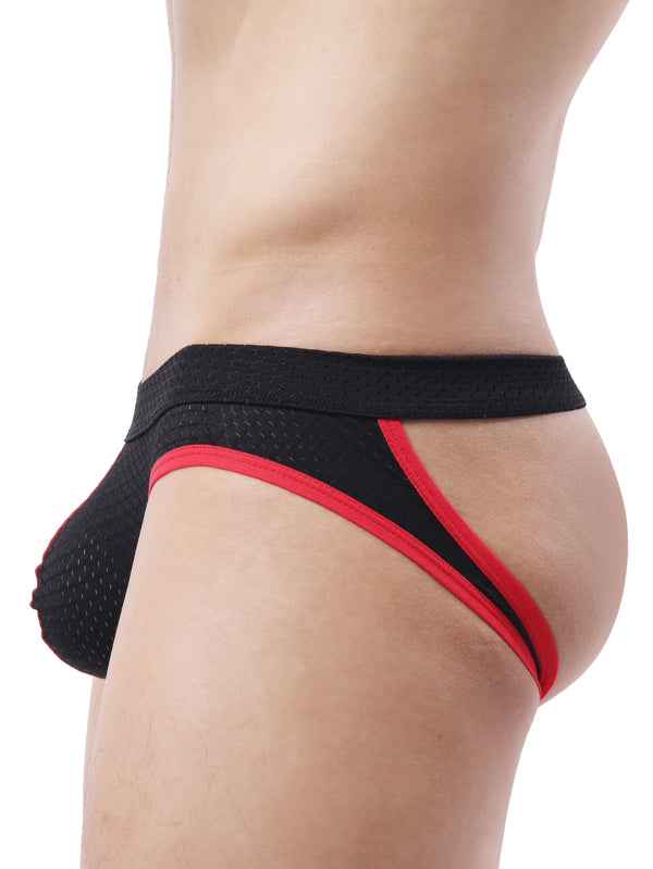 Mesh Jockstrap Men Thong Underwear Sexy Pouch Backless Erotic Panties Jock Straps Lingerie Breathable Underpants Slips Wangjiang