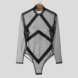Sexy Mesh Splicing Bodysuit for Men image 9