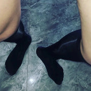 Thin Nylon Wet-Look Tube Socks image 7