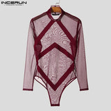 Sexy Mesh Splicing Bodysuit for Men image 4