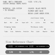 Double Thin Belt Men's Thongs T Back U Convex Pouch Jockstrap Underwear Pure Cotton Hollow Comfortable Panties