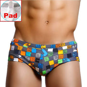 Vibrant Lozenge Print Swim Briefs image 19