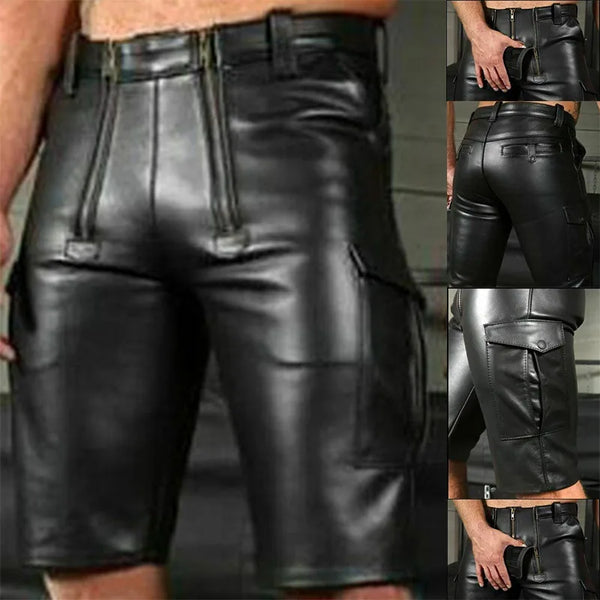 Modern PU Leather Club Shorts