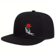 Skeleton Rose Embroidery Cap image 1