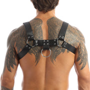 Men's PU Leather Adjustable Chest Harness Strap Gothic Punk Body Accessory for Club Party Cosplay Outfit