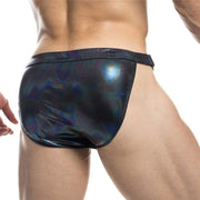 Side-Open Faux Leather Bikini Briefs image 4