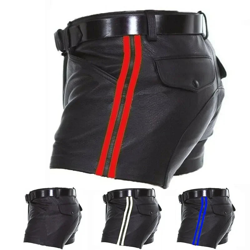 Men's Edgy PU Leather Shorts image 0