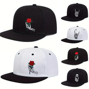 Skeleton Rose Embroidery Cap image 0