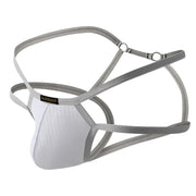 Double Thin Belt Men's Thongs T Back U Convex Pouch Jockstrap Underwear Pure Cotton Hollow Comfortable Panties
