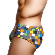 Vibrant Lozenge Print Swim Briefs image 3