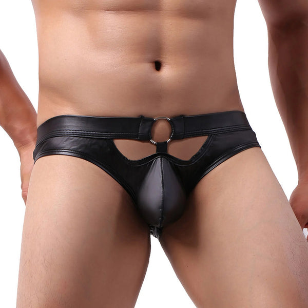 Bold Faux Leather Jockstrap