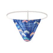 Men Printed Thongs Lingerie Underwear U Pouch Breathable Bikini Tanga Hombre Slips Sexy Men's Exotic T-back Jockstrap Cuecas