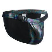 Side-Open Faux Leather Bikini Briefs image 7