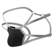 Double Thin Belt Men's Thongs T Back U Convex Pouch Jockstrap Underwear Pure Cotton Hollow Comfortable Panties