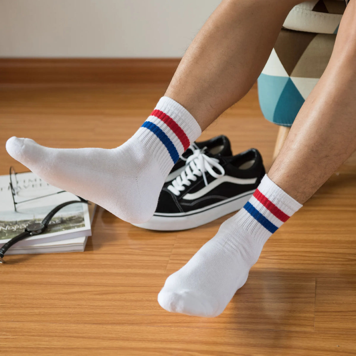 Vintage Two-Stripe Ankle Socks image 0
