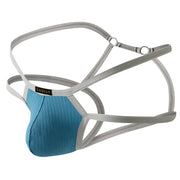 Double Thin Belt Men's Thongs T Back U Convex Pouch Jockstrap Underwear Pure Cotton Hollow Comfortable Panties