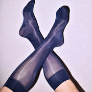 Thin Nylon Wet-Look Tube Socks image 3