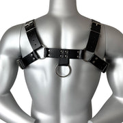 Men's PU Leather Adjustable Chest Harness Strap Gothic Punk Body Accessory for Club Party Cosplay Outfit