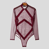 Sexy Mesh Splicing Bodysuit for Men image 11