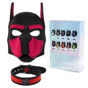 Latex Rubber Dog Mask with Collar image 3