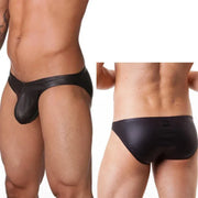 Men Sexy Lingerie Men's Jockstrap PU Leather Underwear Pouch Panties Low Waist Underpants Sensual Hombre Thong U Convex Briefs