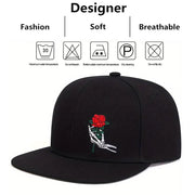 Skeleton Rose Embroidery Cap image 5