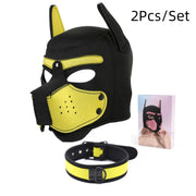 Latex Rubber Dog Mask with Collar image 9