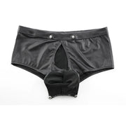 Daring Faux Leather Open-Front Boxer image 4