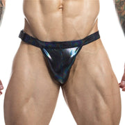 Side-Open Faux Leather Bikini Briefs image 3