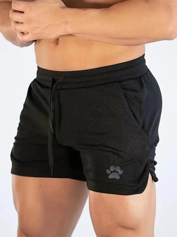 Expressive Paw Print Casual Shorts