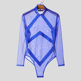 Sexy Mesh Splicing Bodysuit for Men image 8