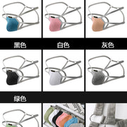 Double Thin Belt Men's Thongs T Back U Convex Pouch Jockstrap Underwear Pure Cotton Hollow Comfortable Panties