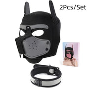 Latex Rubber Dog Mask with Collar image 7