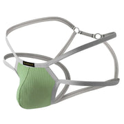 Double Thin Belt Men's Thongs T Back U Convex Pouch Jockstrap Underwear Pure Cotton Hollow Comfortable Panties