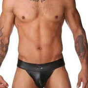 Sexy Lingerie for Men Thongs PU Leather Men's Jockstrap G-Strings Underwear Erotic Panties Hot Male's Underwear