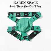 Men's Open Back G-String Underwear Sexy Low Waist U Convex Pouch Elastic Belt Thong Jockstrap Fashion Fancy Gay Underpants
