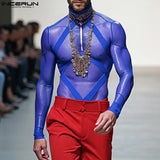 Sexy Mesh Splicing Bodysuit for Men image 0