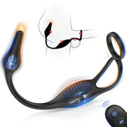 Vibrating Anal Massager with Penis Ring image 0