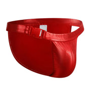 Side-Open Faux Leather Bikini Briefs image 9