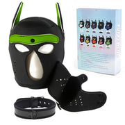 Latex Rubber Dog Mask with Collar image 1
