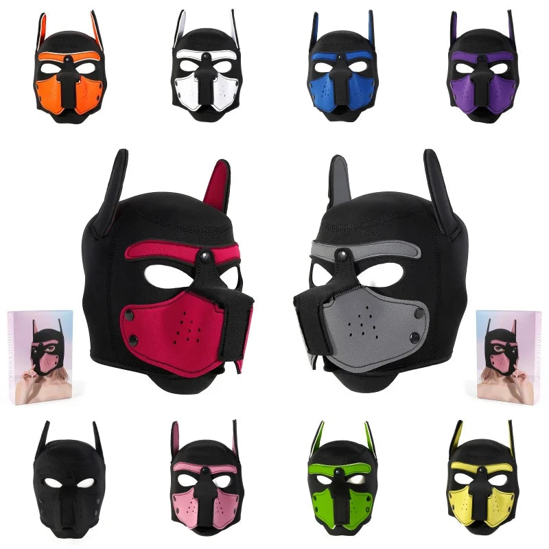 Padded Rubber Full Head Puppy Mask image 0