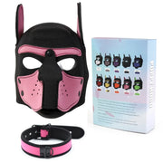 Latex Rubber Dog Mask with Collar image 2