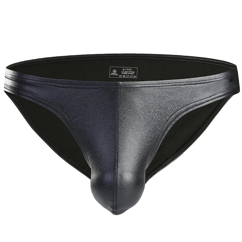 Men's Faux Leather Pouch Briefs image 0