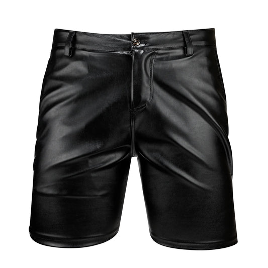 Men's Elastic Pu Leather Shorts image 0